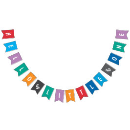 Colorful "Hello Little One" Baby Shower Wimpelkette