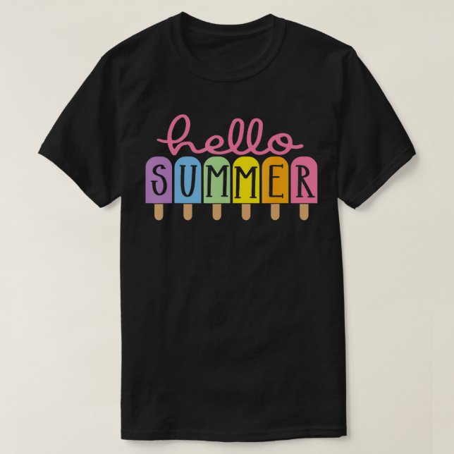 Colorful Hello Summer Popsicle Graphic TShirt (Design vorne)