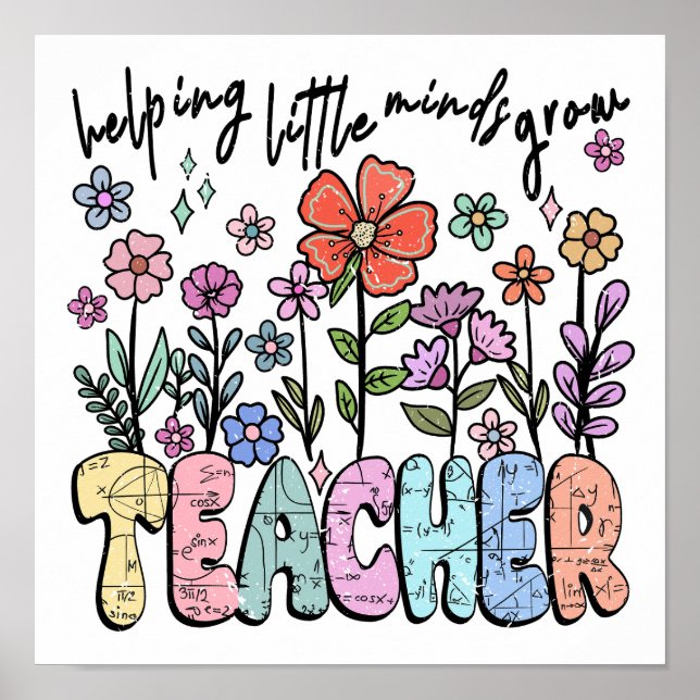 Colorful "Helping Little Minds Grow" Poster (Vorne)