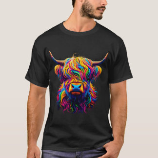 Colorful Highland Cow T-Shirt