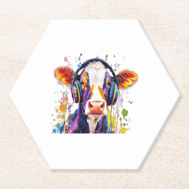 Colorful Highland Cow Untersetzer (Vorderseite)