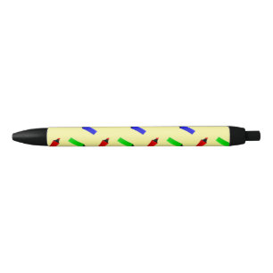 Colorful highlighters on yellow kugelschreiber