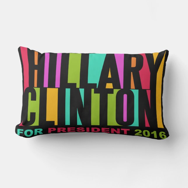 Colorful Hillary Clinton 2016 lancer oreiller (Recto)