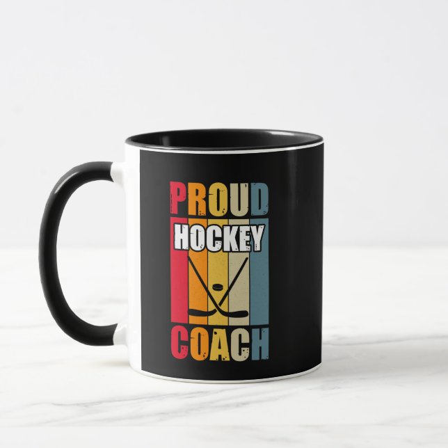 Colorful Hockey Coach Tasse (Links)