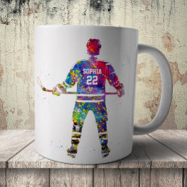 Colorful Hockey Player Kaffeetasse
