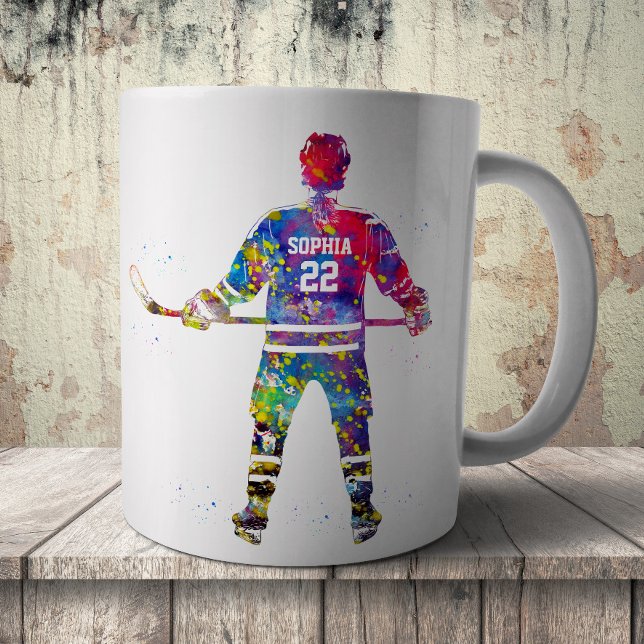 Colorful Hockey Player Kaffeetasse (Von Creator hochgeladen)
