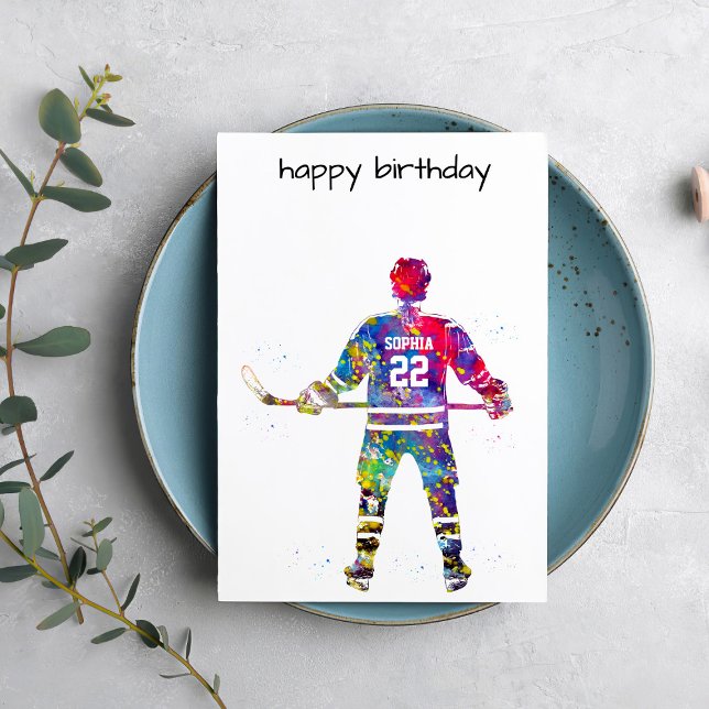 Colorful Hockey Player Karte (Von Creator hochgeladen)