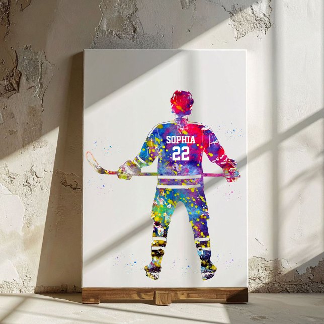 Colorful Hockey Player Leinwanddruck (Von Creator hochgeladen)
