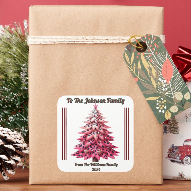 Colorful Holiday Gift Wrap Sticker (vacances)