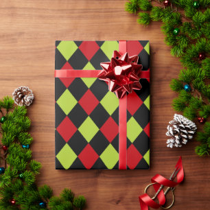 Colorful Holiday Harlequin Pattern Geschenkpapier