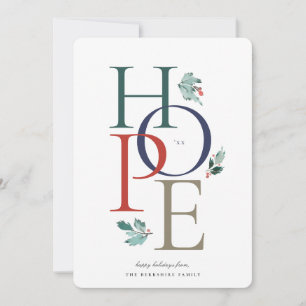 Colorful Holiday Hope Modern Botanic Berry Feiertagskarte