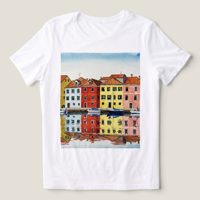 Colorful houses Tri-Blend shirt (Design Vorderseite)