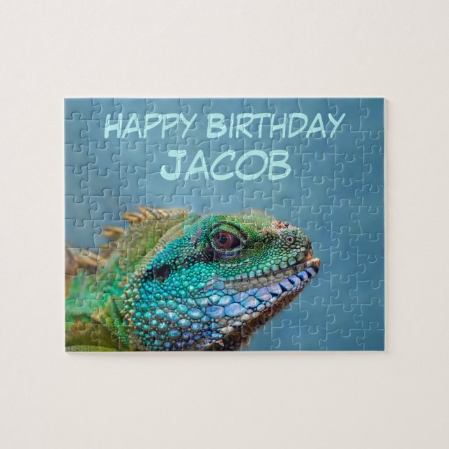 Colorful Iguana Birthday (Horizontal)