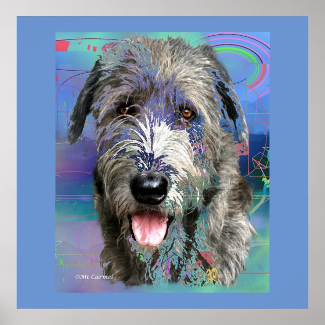 Colorful Irish Wolfhound Artwork Poster (Vorne)