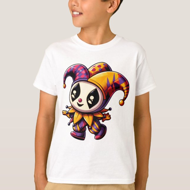"Colorful Jester Character Illustration" T-Shirt (Vorderseite)