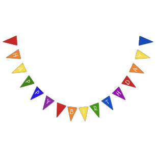 Colorful Joyeux Birthday Bunting drapeaux