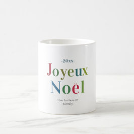 Colorful Joyeux Weihnachten Französisch Weihnachte Kaffeetasse