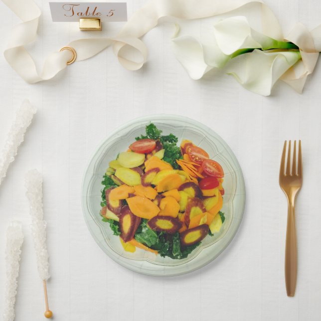 Colorful Kale Salad 4Gail Pappteller (Hochzeit)