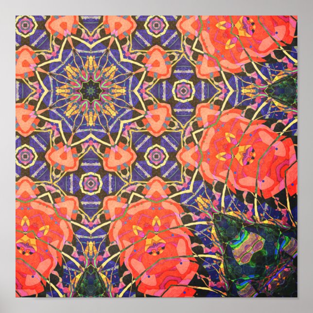 Colorful Kaleidoscope Pattern Poster (Vorne)