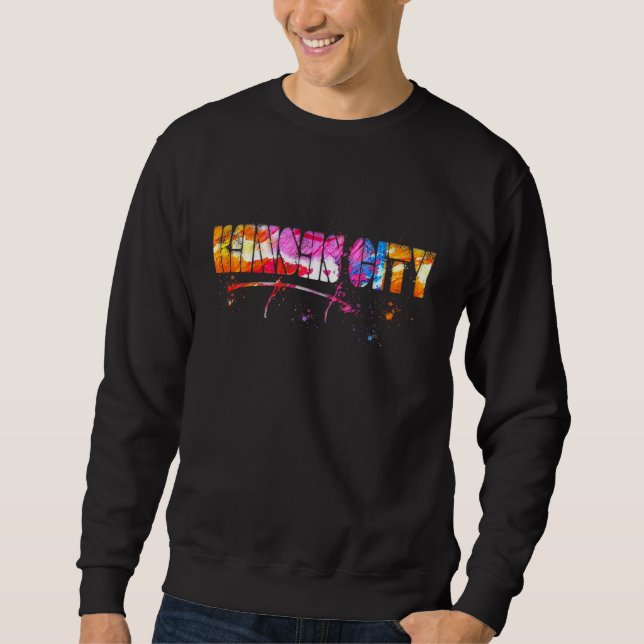 Colorful Kansas City Lettering  Watercolor Kansas  Sweatshirt (Vorderseite)