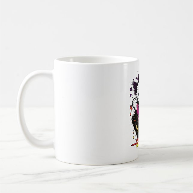 Colorful Kawaii Dancing Bichon Kaffeetasse (Links)