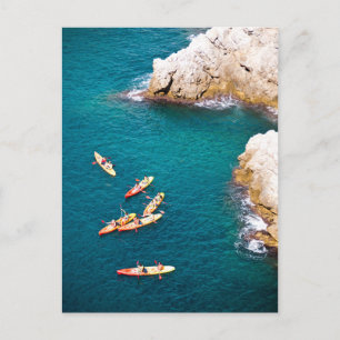 Colorful Kayaks on the Blue Adriatic Sea Postkarte