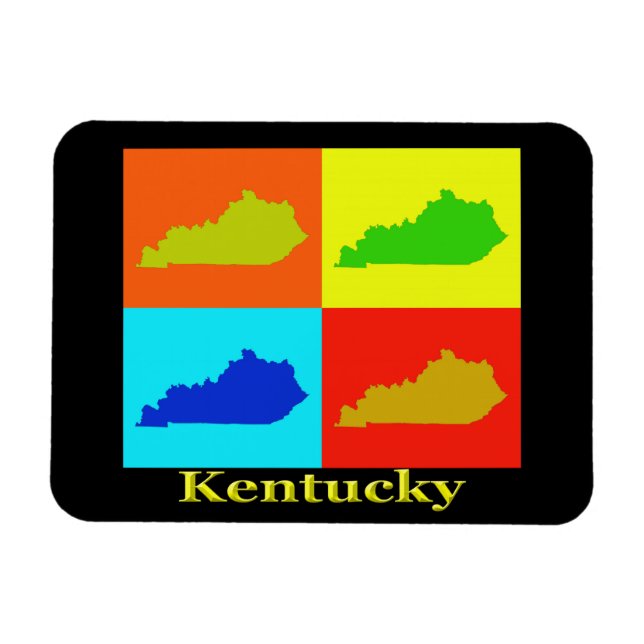 Colorful Kentucky Pop Art Map Magnet (Horizontal)