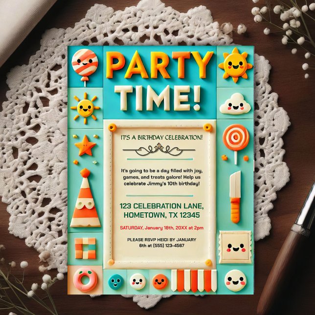 Colorful Kids Birthday Party Invitation (Créateur téléchargé)