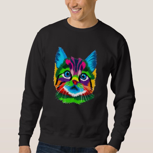 Colorful Kitty Adoption Cute Cat for kitten Sweatshirt (Vorderseite)