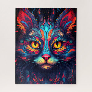 Colorful Kitty Cat Animal Psychedelic Fantasy Art