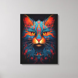 Colorful Kitty Cat Animal Psychedelic Fantasy Art Leinwanddruck