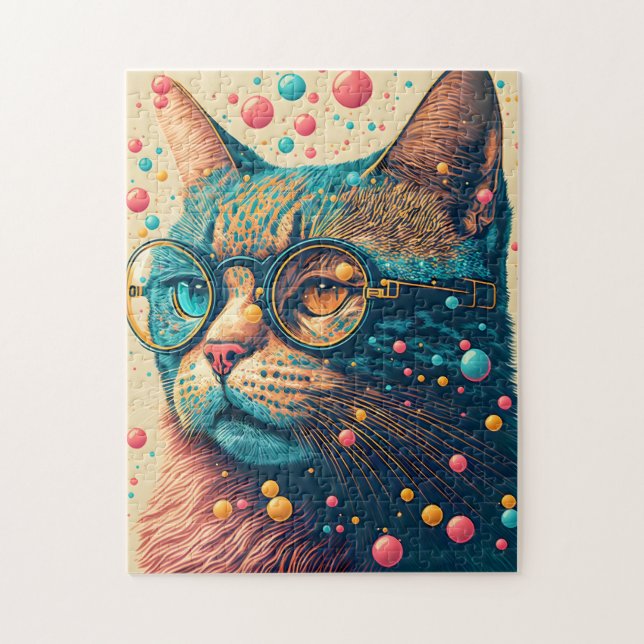 Colorful Kitty Cat Illustration (Vertikal)