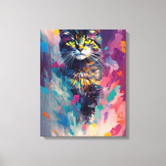 Colorful Kitty Cat Leinwanddruck (Vorderseite)