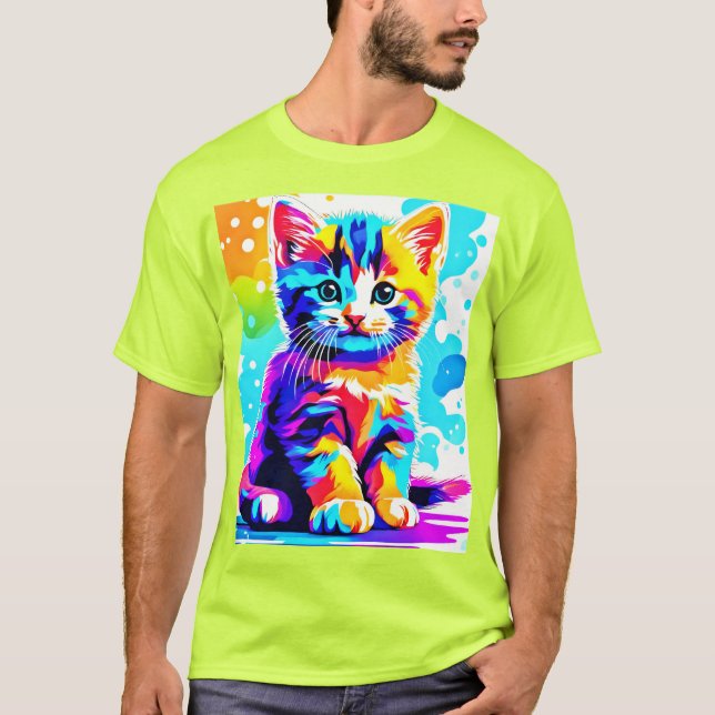 Colorful Kitty Splash T-Shirt (Vorderseite)