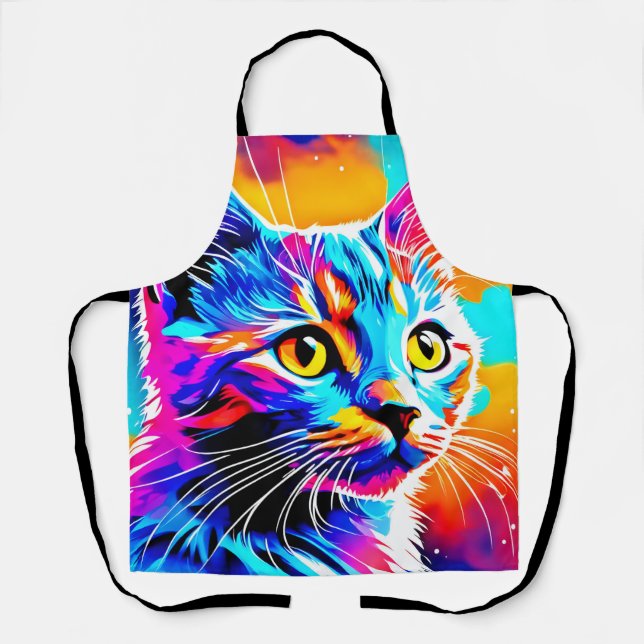 Colorful Kitty Stare Schürze (Vorderseite)