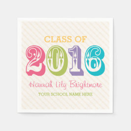 COLORFUL-Klasse des ABSCHLUSSES 2016 Serviette