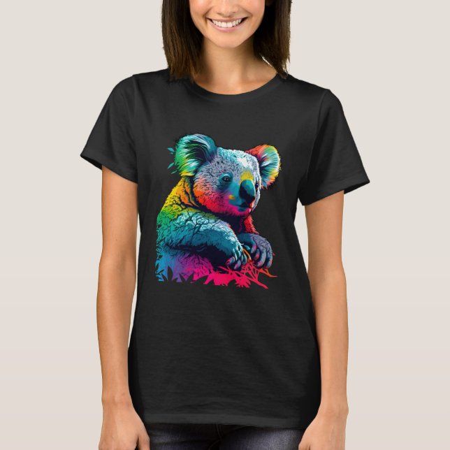 Colorful Koala Bear Cute T-Shirt (Vorderseite)
