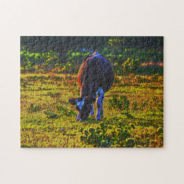 Colorful Kuh Poster Art Farm Puzzle