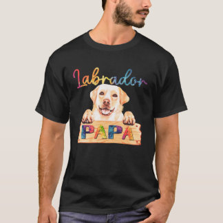 Colorful Labrador Papa Dog Vater T-Shirt