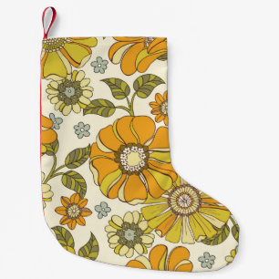 Colorful Large Scale Hand-Drawn Floral vintage Sea Kleiner Weihnachtsstrumpf