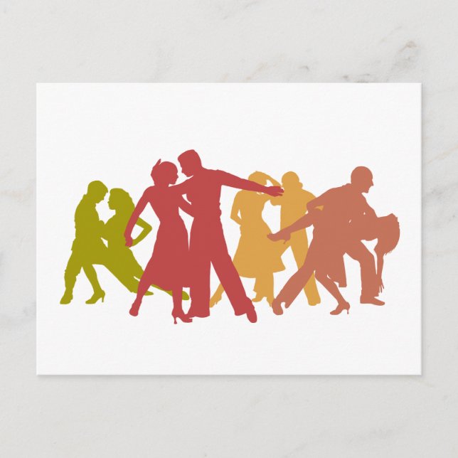 Colorful Latin Dancers Postkarte (Vorderseite)