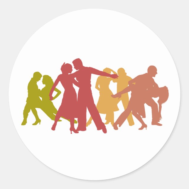 Colorful Latin Dancers Runder Aufkleber (Vorderseite)
