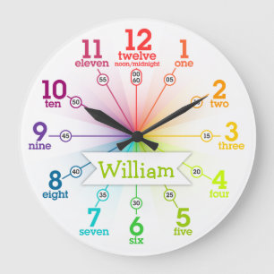 Colorful Learning Große Wanduhr