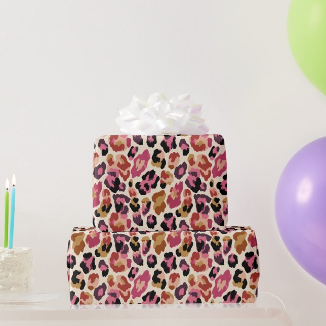 Colorful Leopard Print Geschenkpapier (Partygeschenke)