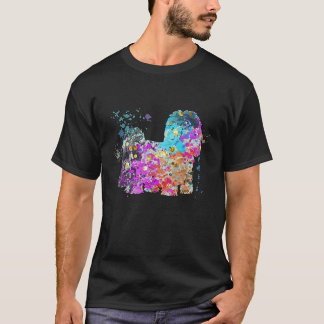 Colorful Lhasa Apso   Dog Lhasa Apsos T-Shirt (Vorderseite)