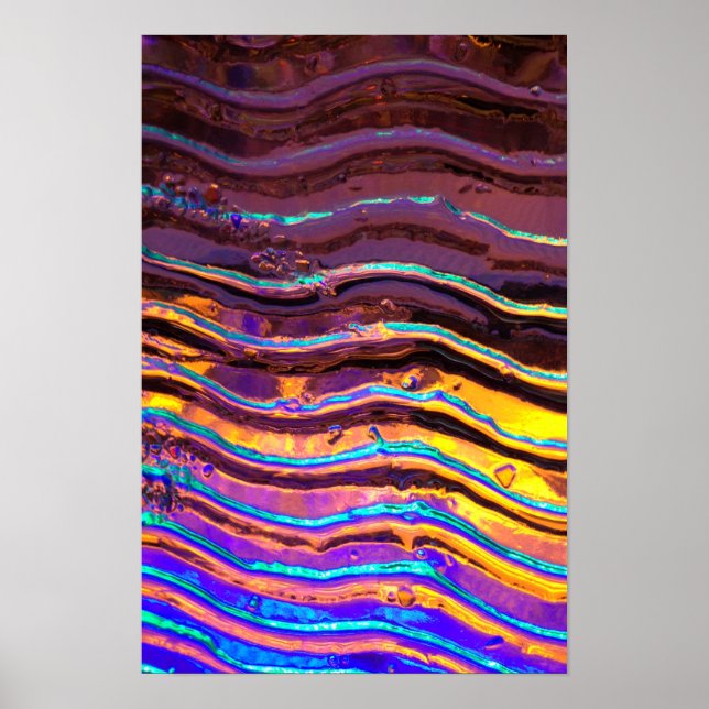 Colorful Lights Behind Wavy Glass Poster (Vorne)
