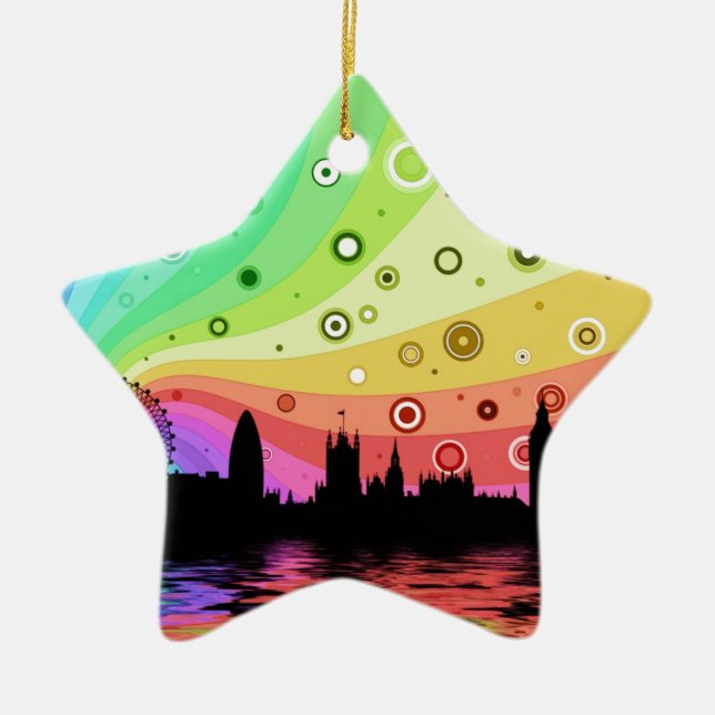 Colorful London Keramik Ornament (Vorne)
