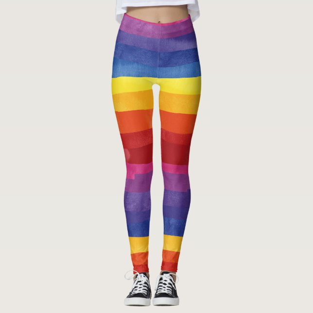 Colorful Love Stripes Leggings (Vorderseite)