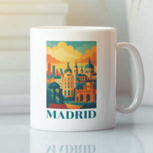 Colorful Madrid Spanien Vintage Reise Kaffeetasse