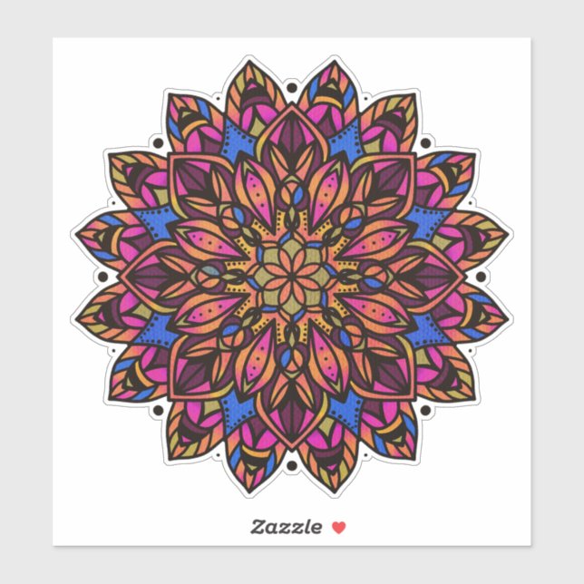 Colorful Mandala Aufkleber (Blatt)